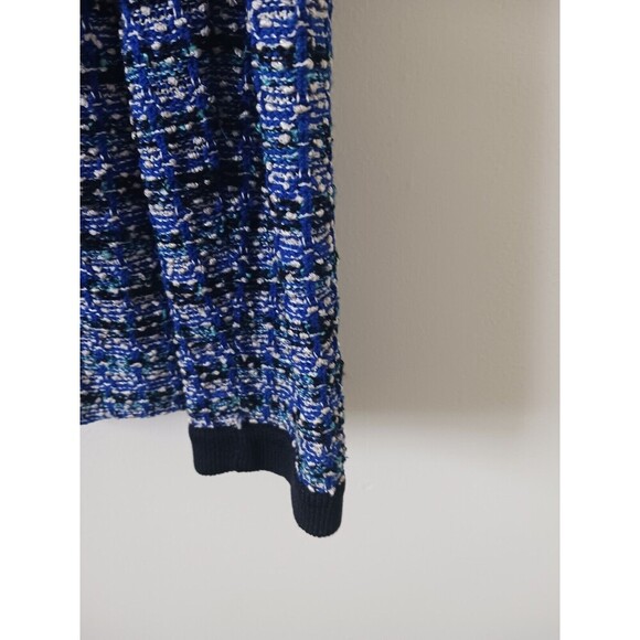 St. John Collection By Marie Gray Tweed Blazer Jacket Blue Black Button Size 6 - Picture 4 of 8